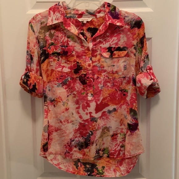 Sundance Floral Bleach Tie Dye Top - Picture 1 of 6
